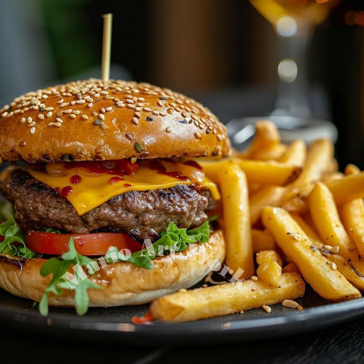 Cheese Burger with Chips